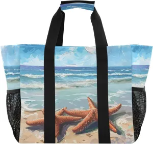 ALAZA Butterflies Stars and Dreamcatcher Waterproof Beach Tote Bags
