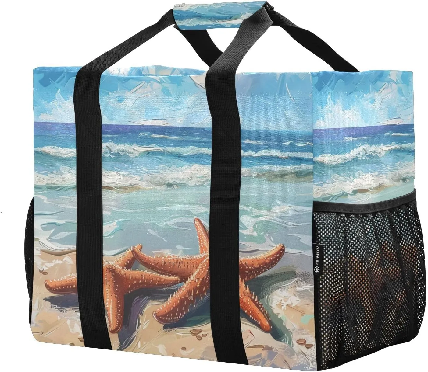 ALAZA Butterflies Stars and Dreamcatcher Waterproof Beach Tote Bags