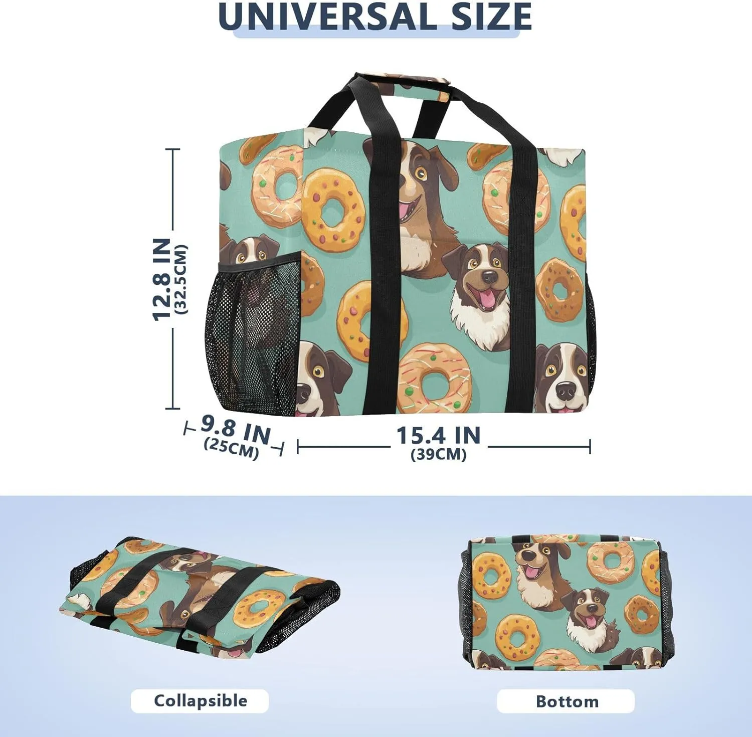 ALAZA Cute Funny Dogs Waterproof Beach Tote Bags