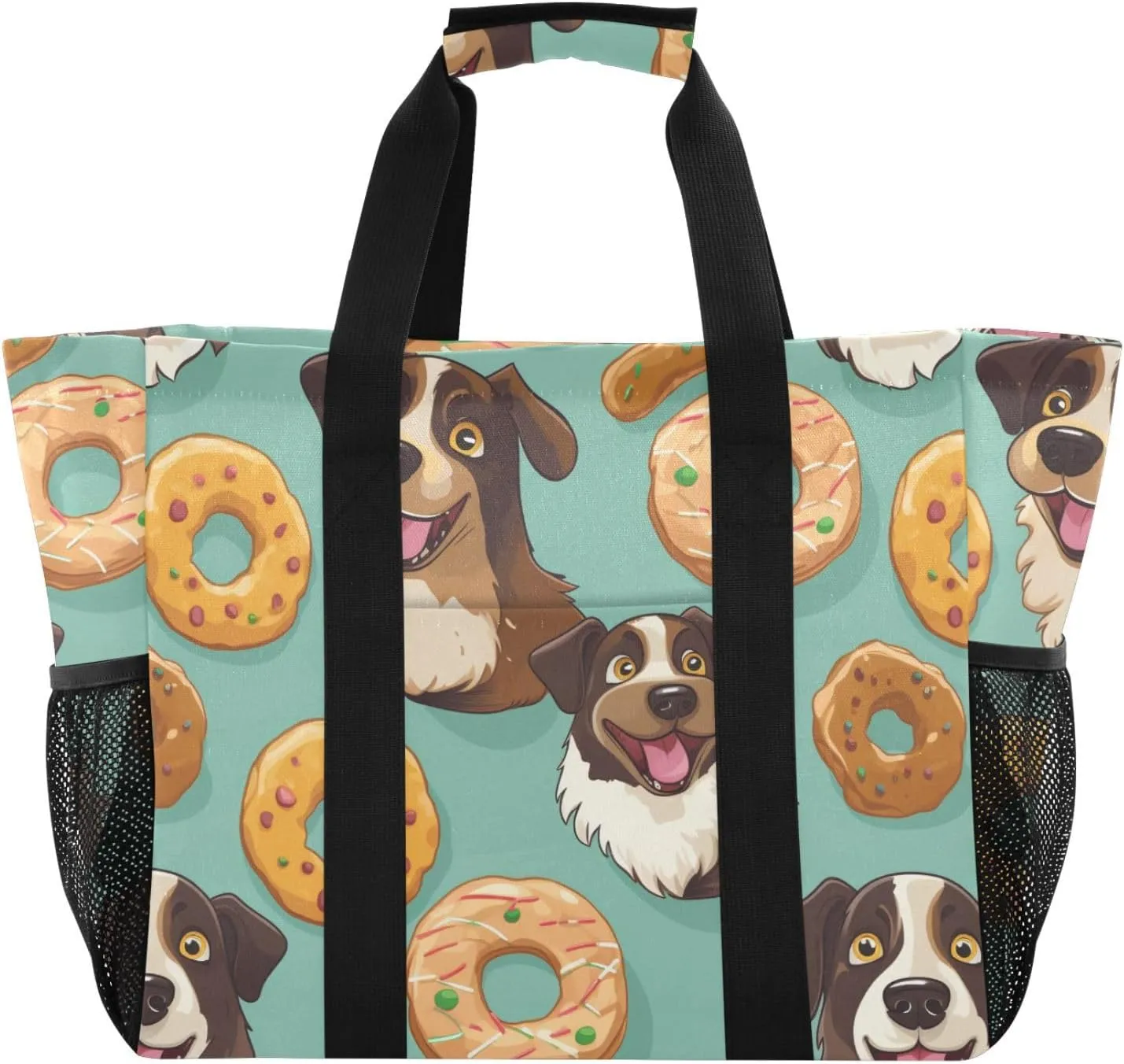 ALAZA Cute Funny Dogs Waterproof Beach Tote Bags