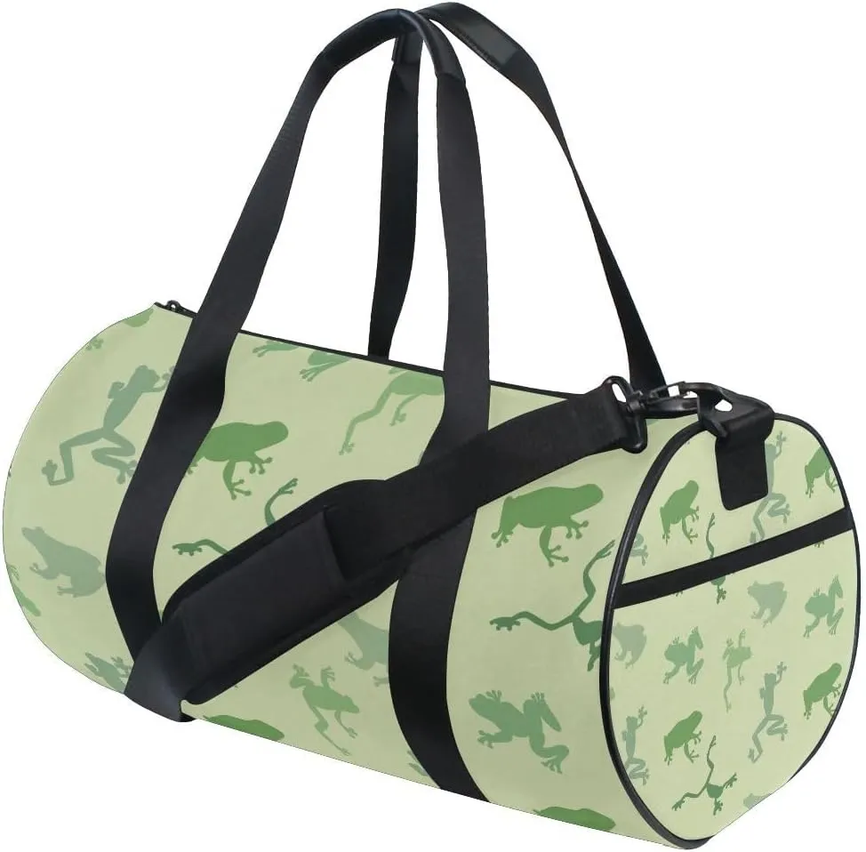 ALAZA Frog Animal Shadow Duffel Bag Sport Gym Canvas Travel Bag for Gym Sports and Overnight