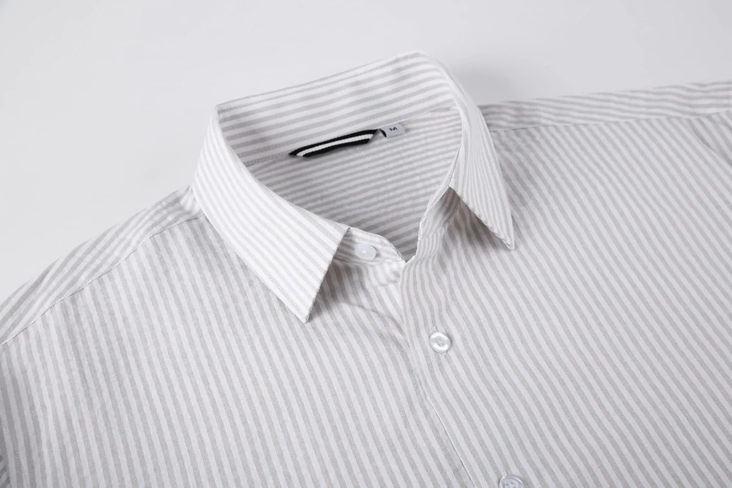 Alex Vando Mens Seersucker Dress Shirts Striped Business Casual Cotton Shirts for Men