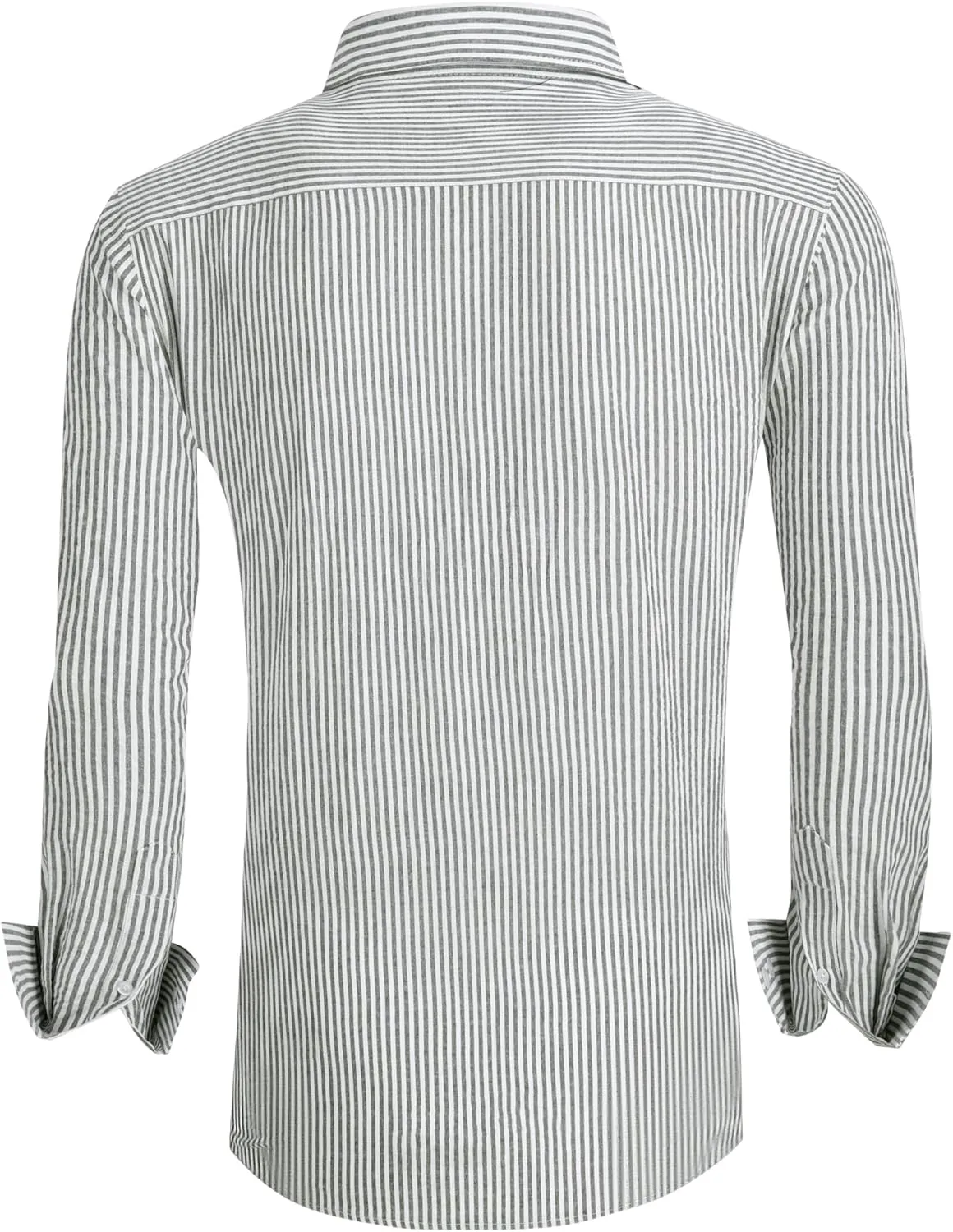 Alex Vando Mens Seersucker Dress Shirts Striped Business Casual Cotton Shirts for Men