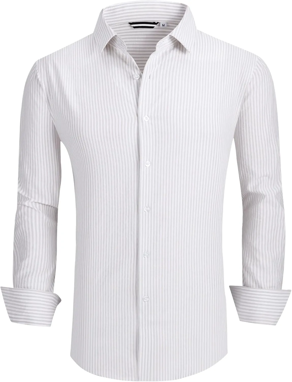 Alex Vando Mens Seersucker Dress Shirts Striped Business Casual Cotton Shirts for Men