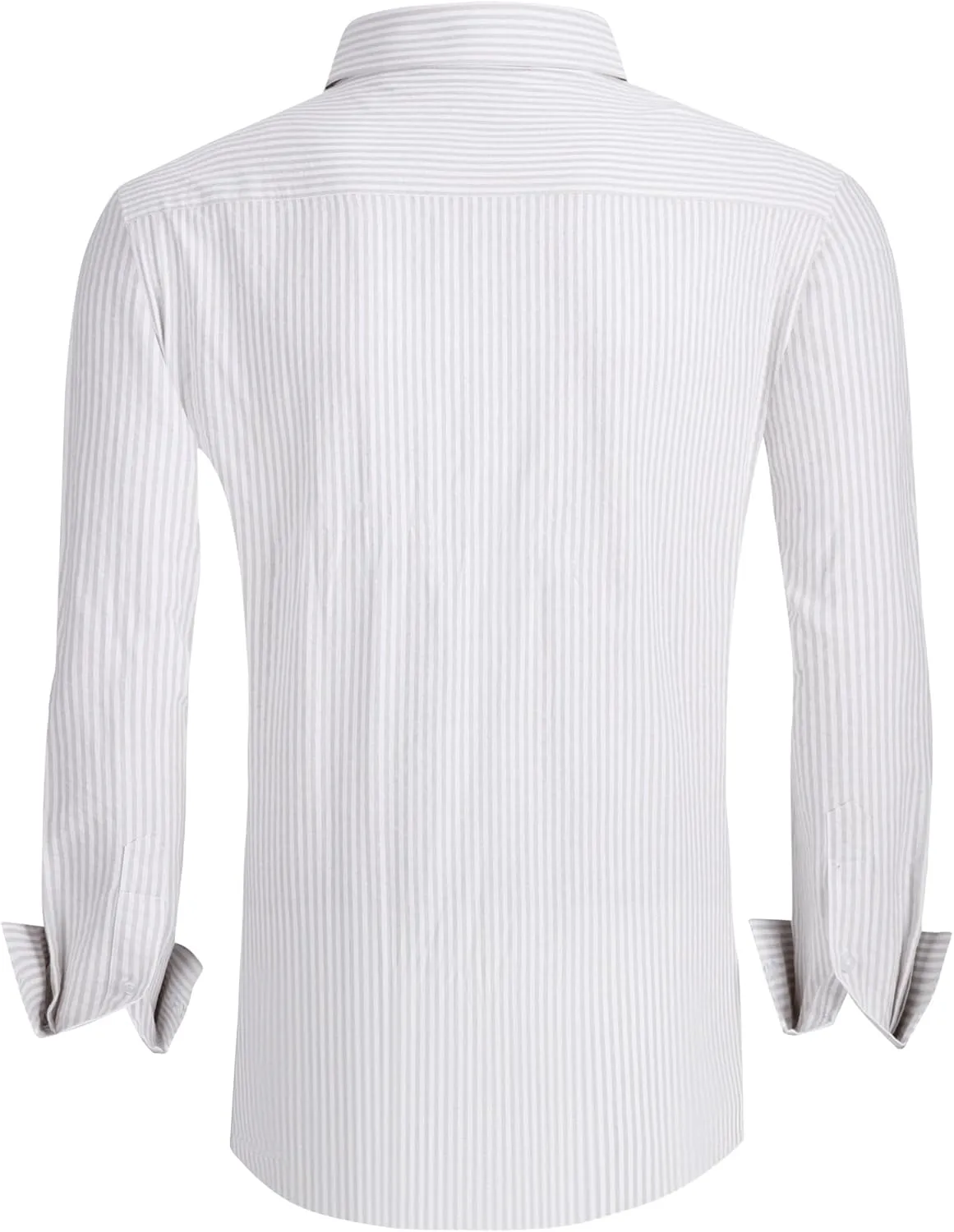 Alex Vando Mens Seersucker Dress Shirts Striped Business Casual Cotton Shirts for Men