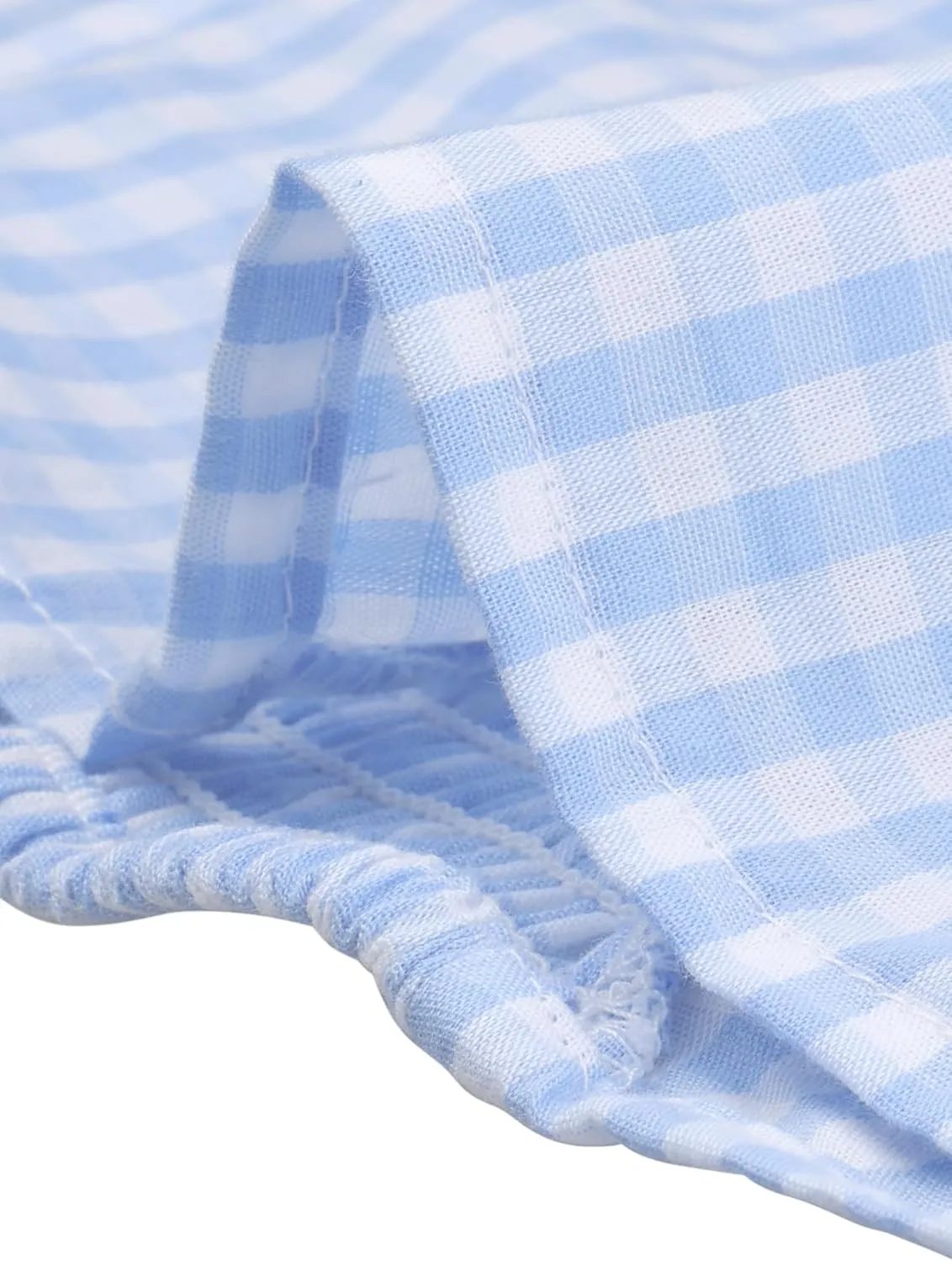 Allegra K Gingham Peplum Top for Women's Summer Square Neck Sleeveless Plaid Blouse