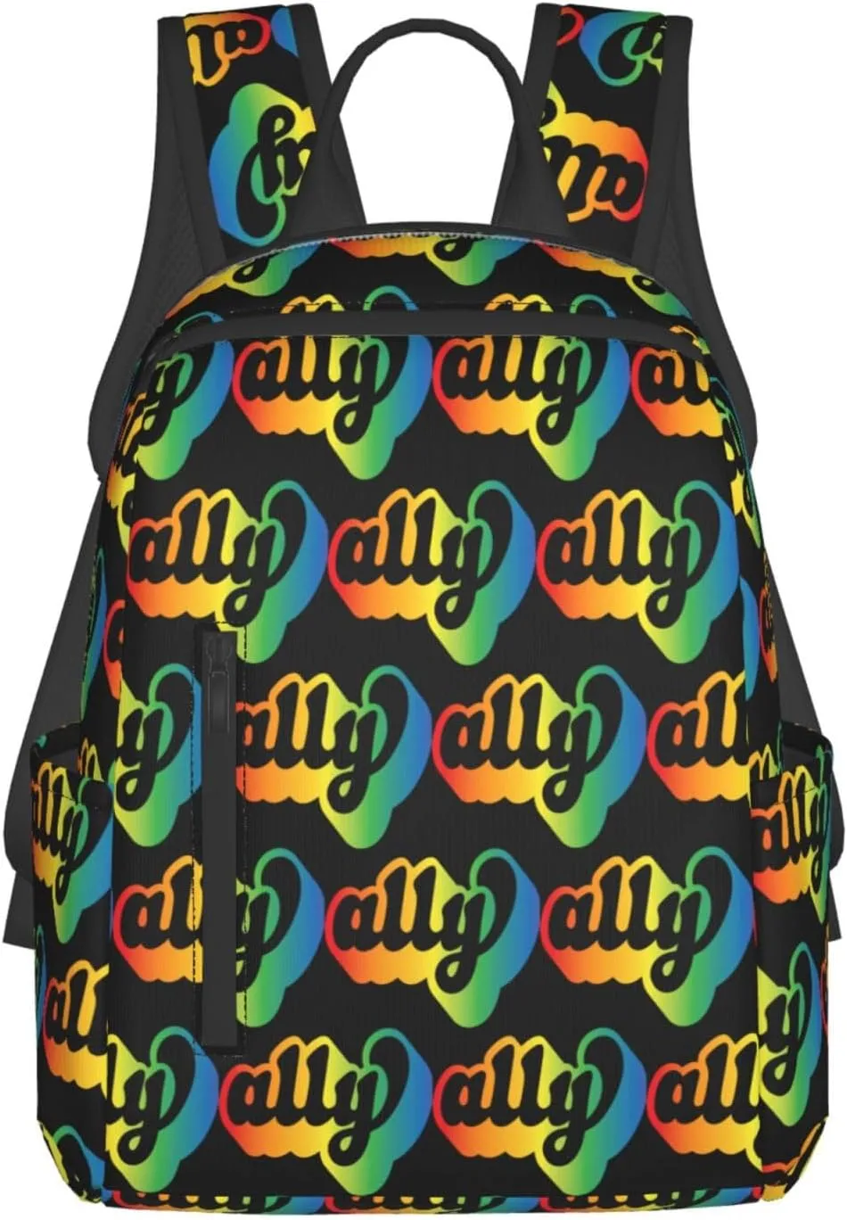 Ally LGBT Rainbow Gay Pride Travel Laptop Backpack Casual Backpacks Double Shoulder Daypack Notebook Rucksack Work Bags Sports Bag for Hiking Camping Beach