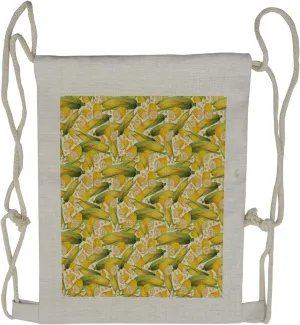 Ambesonne Corn Drawstring Backpack, Vegetable Stalks Illustration, Sackpack Bag
