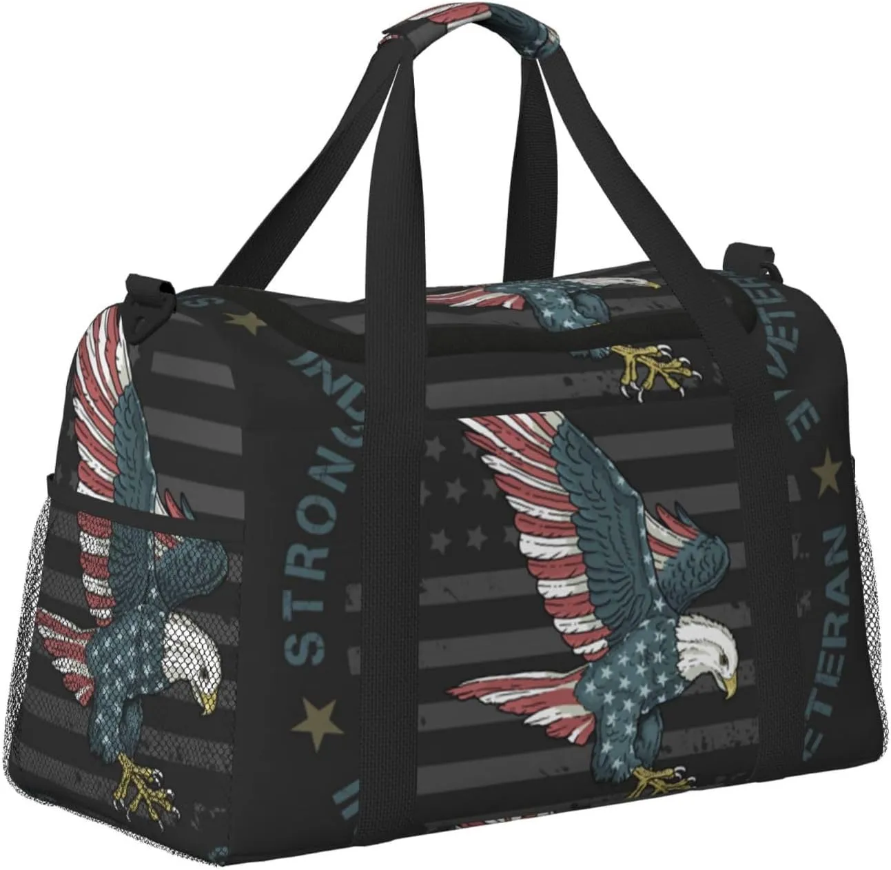 American Flag Eagle Travel Duffel Bag Large Foldable Waterproof Overnight Bag For Beach Swim Bags Pool Sports Gym