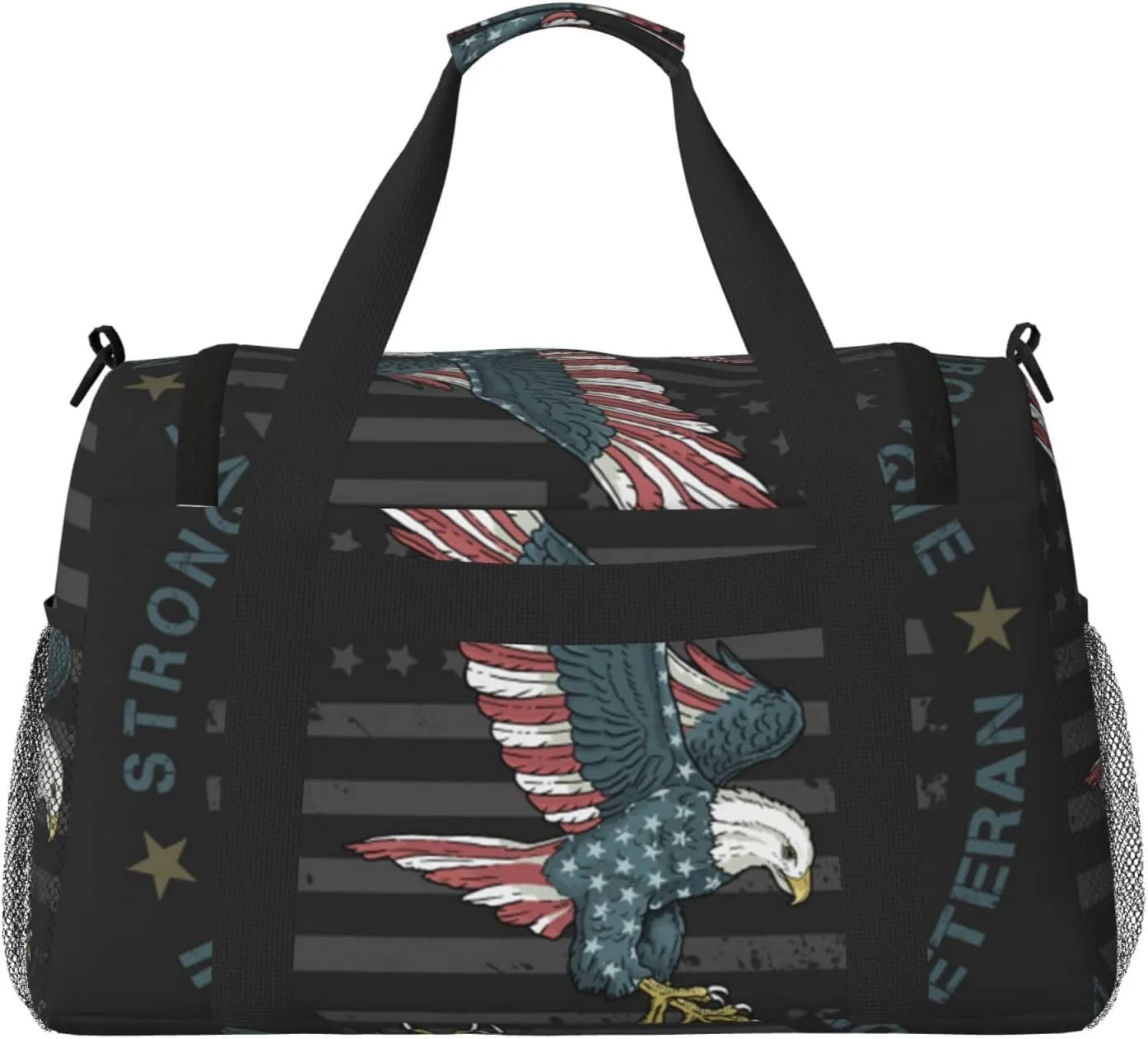 American Flag Eagle Travel Duffel Bag Large Foldable Waterproof Overnight Bag For Beach Swim Bags Pool Sports Gym