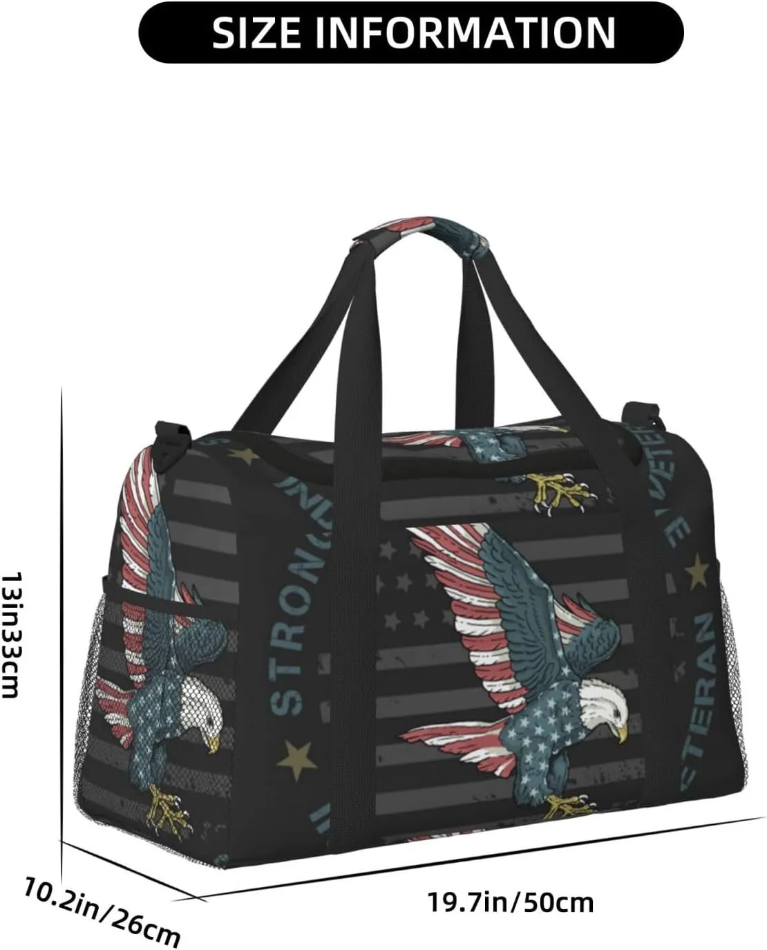 American Flag Eagle Travel Duffel Bag Large Foldable Waterproof Overnight Bag For Beach Swim Bags Pool Sports Gym