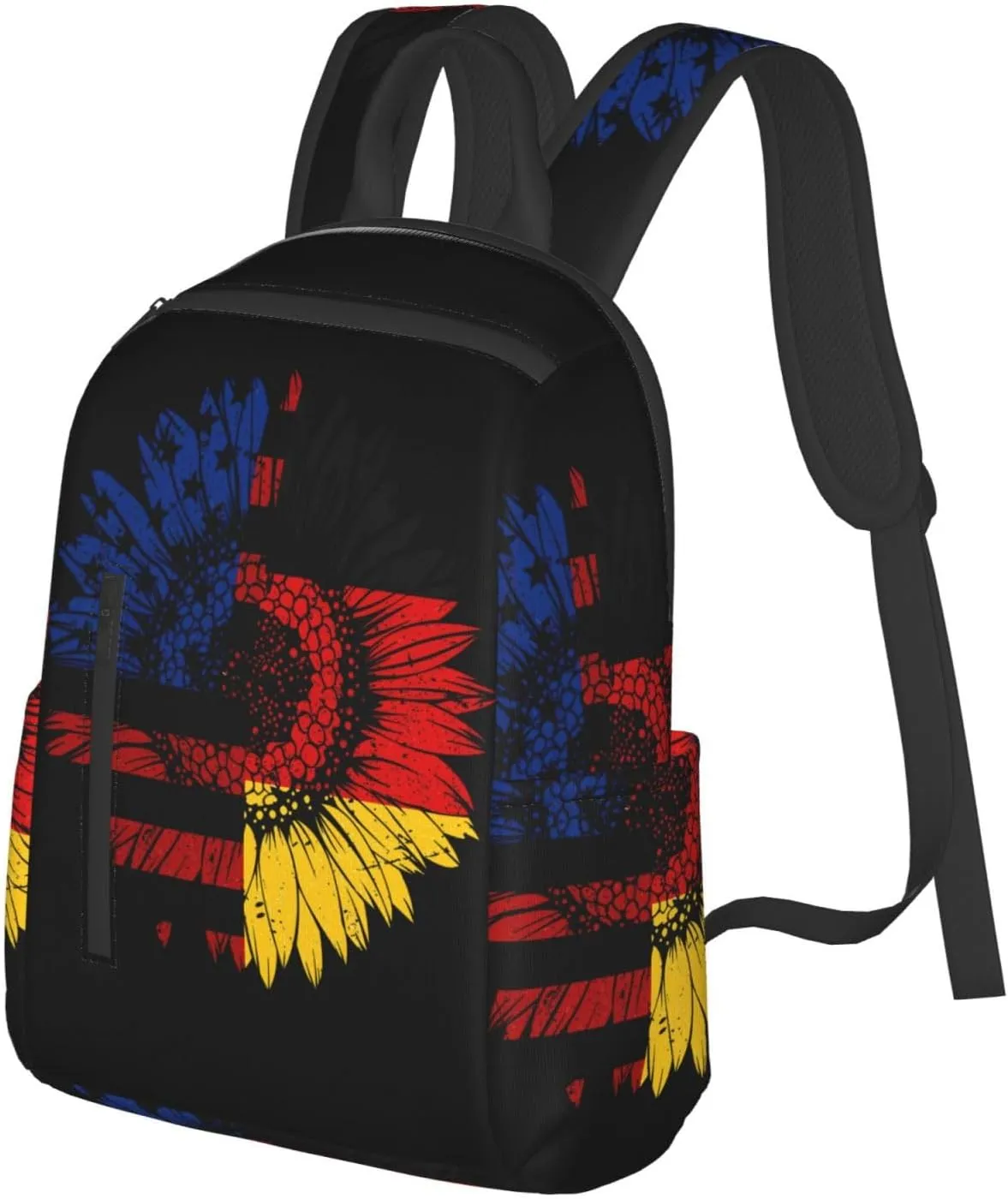 American German Germany Flag Casual Backpacks Large Capacity Laptop Backpack Sports Fitness Rucksack Travel Carry-On Daypack Work Bag for Outdoor Camping