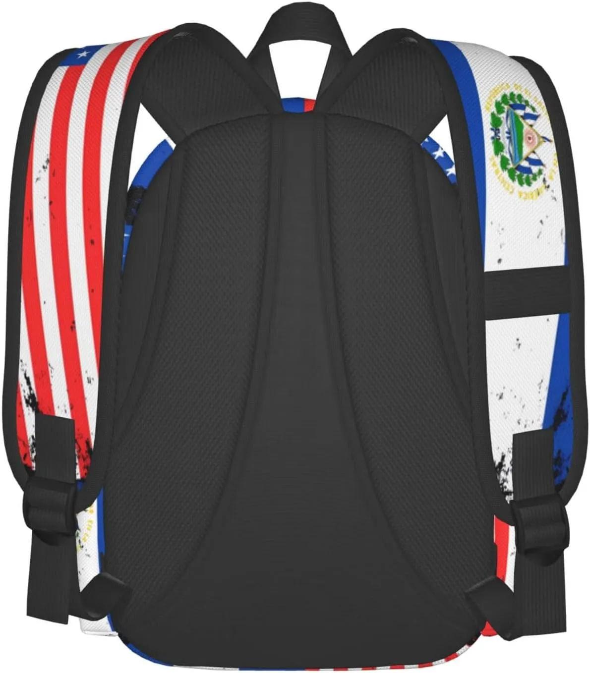 American Salvadorian Flag Salvadoreños Roots Casual Backpack Large Capacity Travel Backpacks Laptop Daypack Commuter Rucksack Adjustable Strap Sports Bags for Hiking Biking