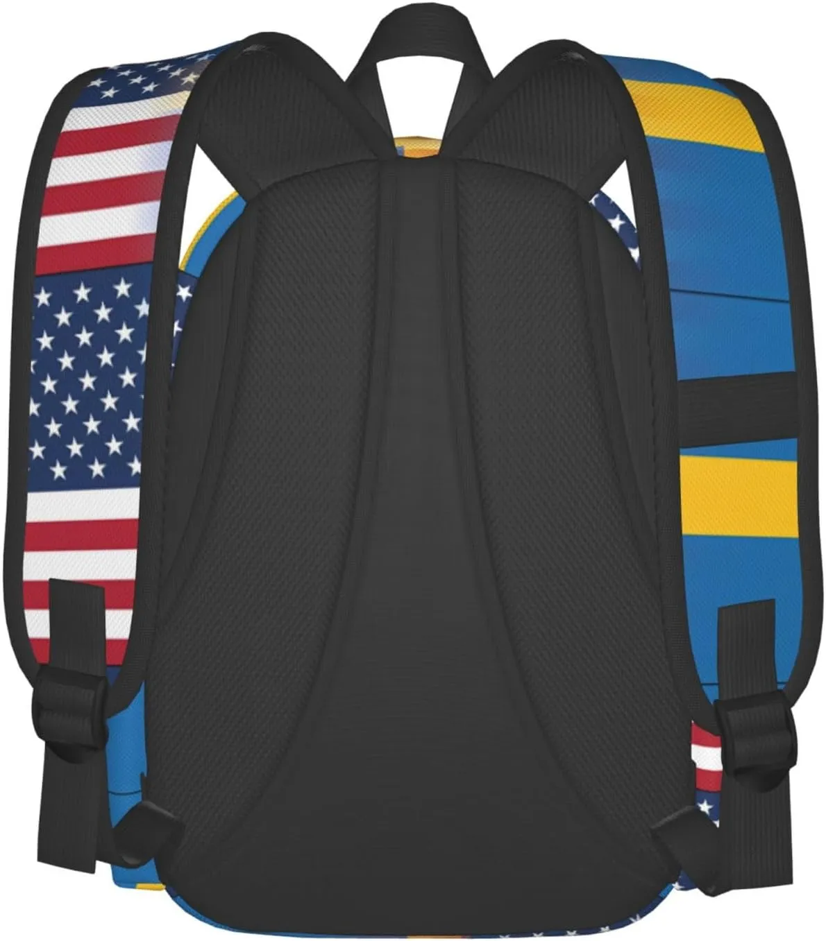 American Swedish Sweden Flag Casual Backpack Large Capacity Travel Backpacks Laptop Daypack Commuter Rucksack Adjustable Strap Sports Bags for Hiking Biking