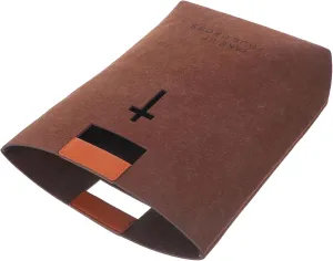 Amosfun Bible Bag Felt Bible Tote Bible Carrying Case Shopping Bag Church Bag Carved Cross Bible Cover Handbag for Bible Study Case Work School Travel Shopping Dark Brown