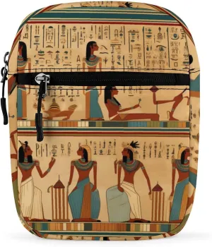 Ancient Egypt Hieroglyphics Print Pharaoh Small Crossbody Bag Lightweight Satchel Bag Tote Bag Mini Handbag for Men Women