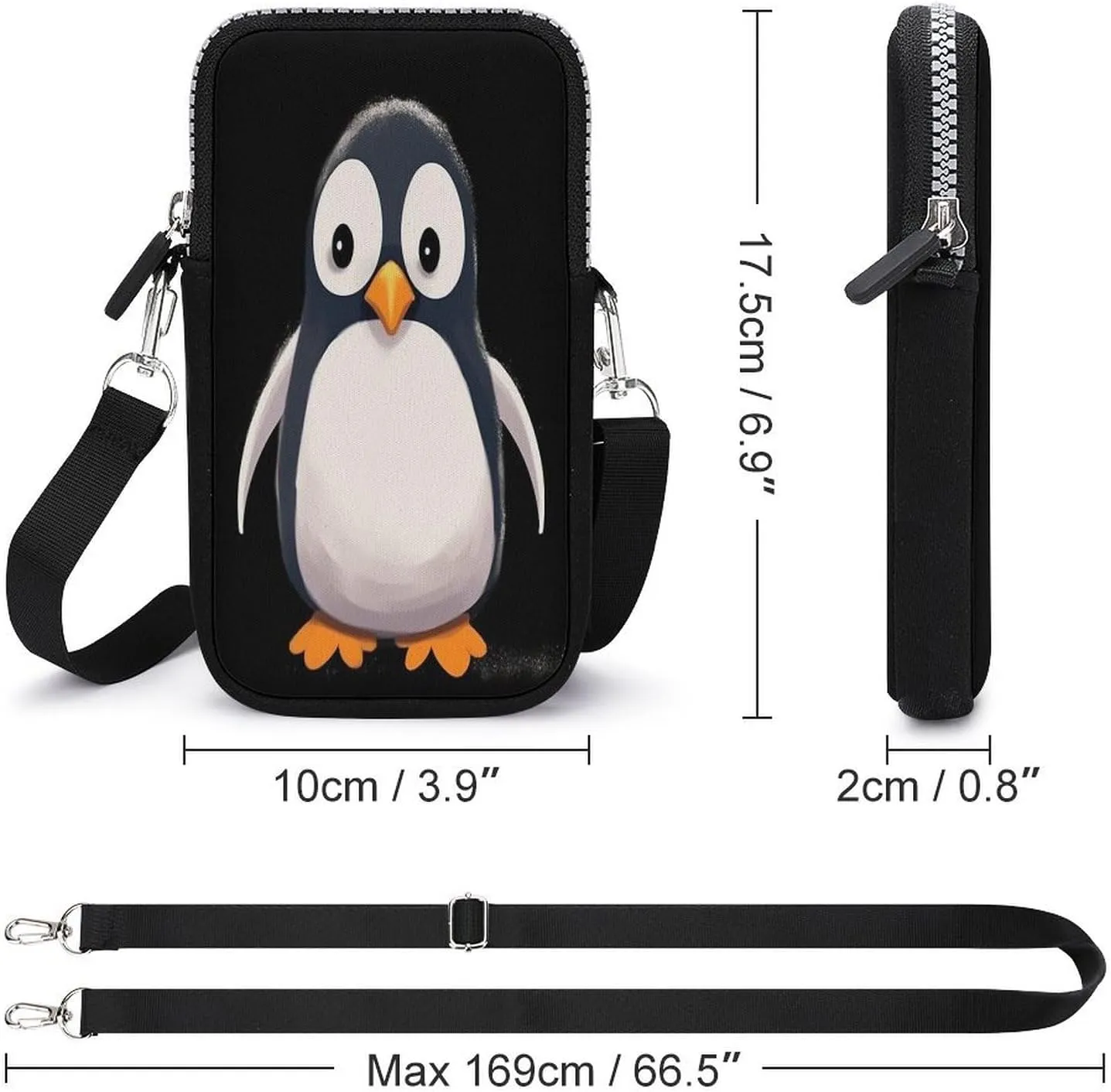 Animal Funny Cow Head Black White Small Crossbody Bag for Women,Lightweight Mini Shoulder Bag Wallet Cell Phone Purse For Running,Travel,Commuting