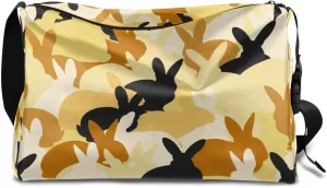 Animal Rabbits Shadow Small Gym Bag for Men Women Workout Sport Duffle Bag Waterproof Weekender Overnight Bag Lightweight Carry on Tote Bag Crossbody Shoulder Travel Bag for Swim Yoge Dance