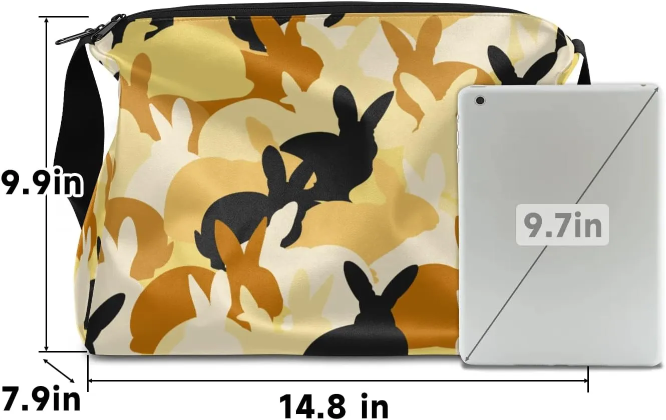 Animal Rabbits Shadow Small Gym Bag for Men Women Workout Sport Duffle Bag Waterproof Weekender Overnight Bag Lightweight Carry on Tote Bag Crossbody Shoulder Travel Bag for Swim Yoge Dance