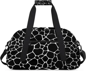 Animal Texture Gym Duffel Bag for Men Women Geometrical Pattern Sports Tote Bag with Adjustable Shoulder Strap for Dance Gymnastics Traveling Outdoor Camping Overnight Stay