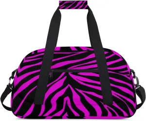 Animal Zebra Gym Duffel Bag for Men Women Zebra Stripes Sports Tote Bag with Adjustable Shoulder Strap for Dance Gymnastics Traveling Outdoor Camping Overnight Stay