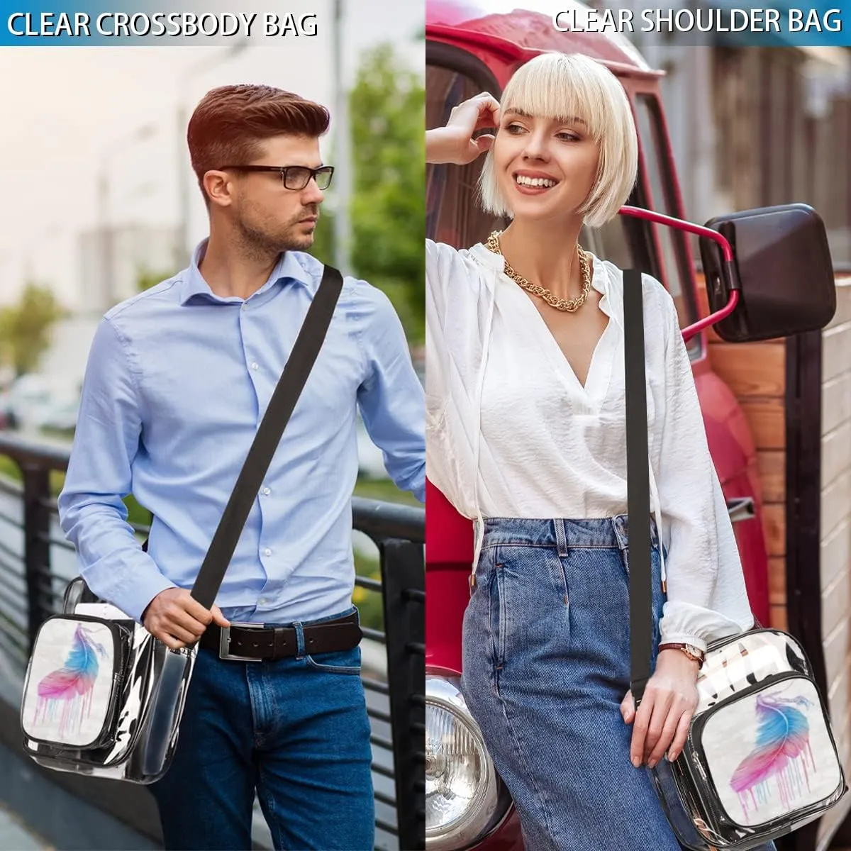 Animals Cookies Clear Crossbody Bag Clear Messenger Bag Shoulder Bags Clear Purse Stadium Approved