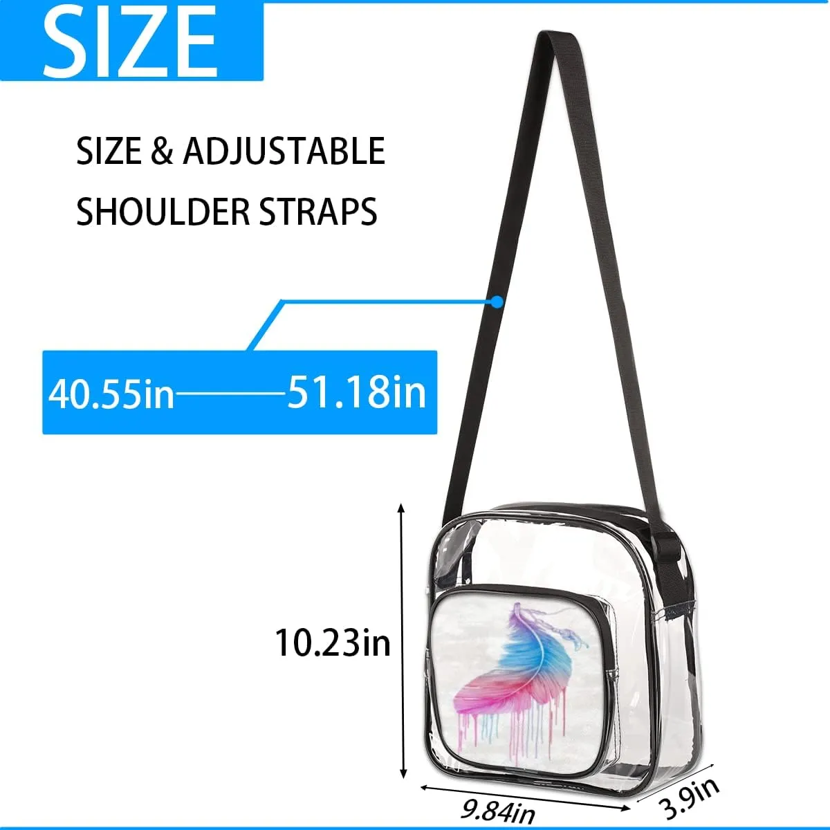 Animals Cookies Clear Crossbody Bag Clear Messenger Bag Shoulder Bags Clear Purse Stadium Approved