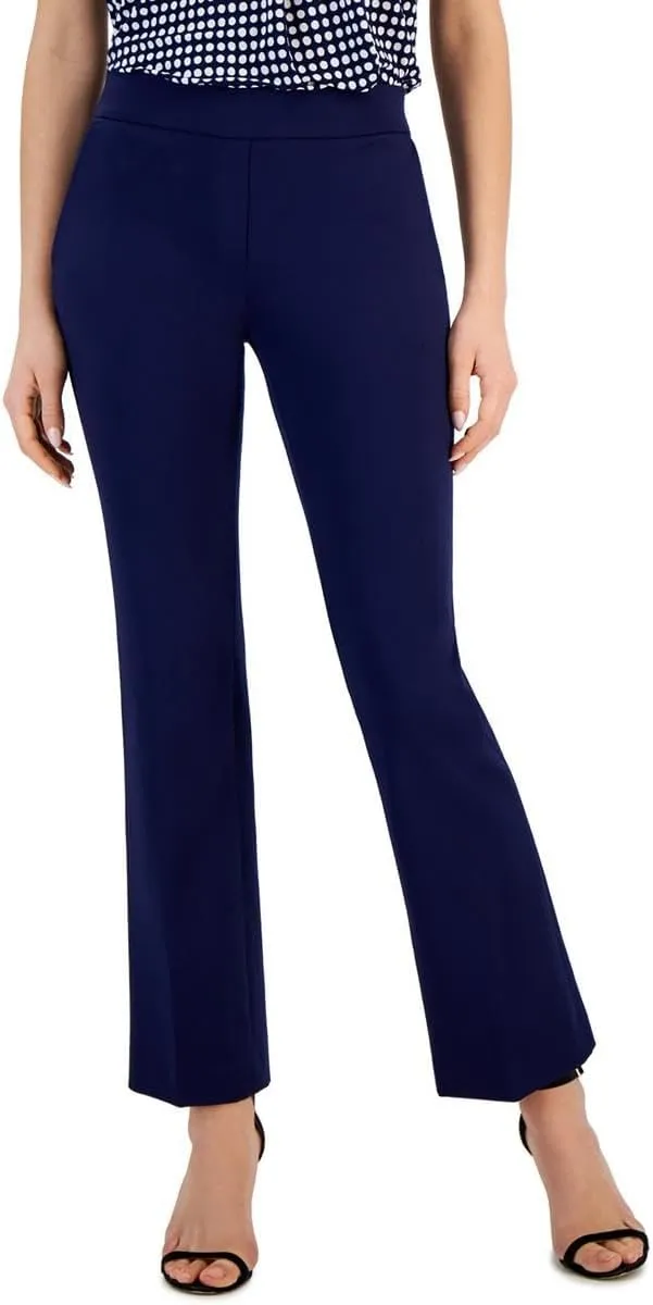 Anne Klein Womens Mid-Rise Business Straight Leg Pants