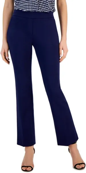 Anne Klein Womens Mid-Rise Business Straight Leg Pants