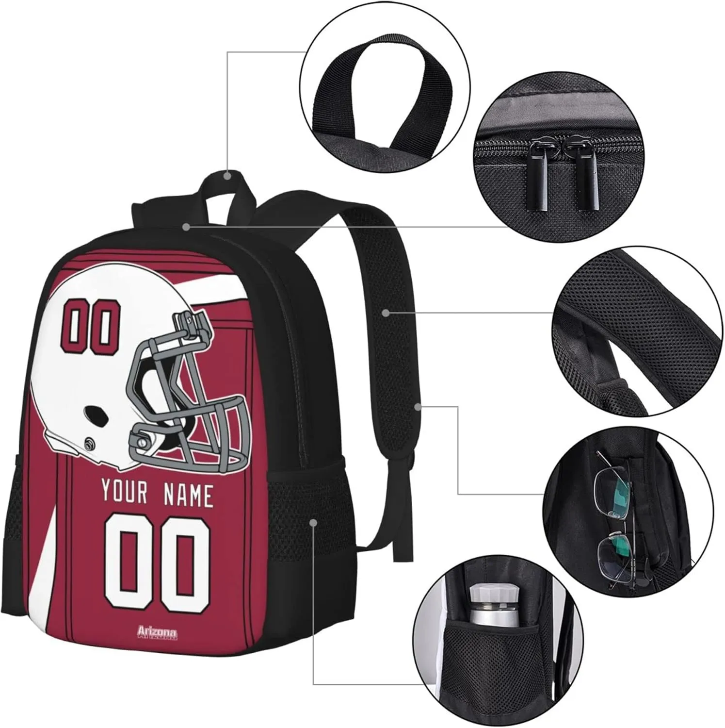 ANTKING Arizona Backpack Customized High capacity Personalized Any Name and Number Fans Gifts for Kids Men