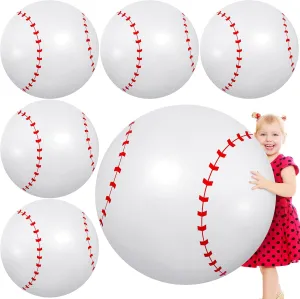 Aodaer 6 Packs Large Inflatable Baseball 27 Inch Inflatable Baseball Beach Ball Giant Beach Balls Sports Balls for Summer Beach Swimming Pool Games Party Favor Outdoor Activity