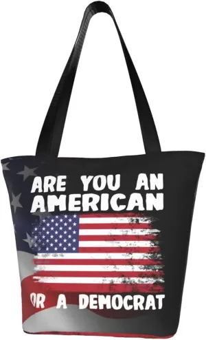 Are You American Or Democrat Fashion Shoulder Bag Large Capacity For Man Or Woman