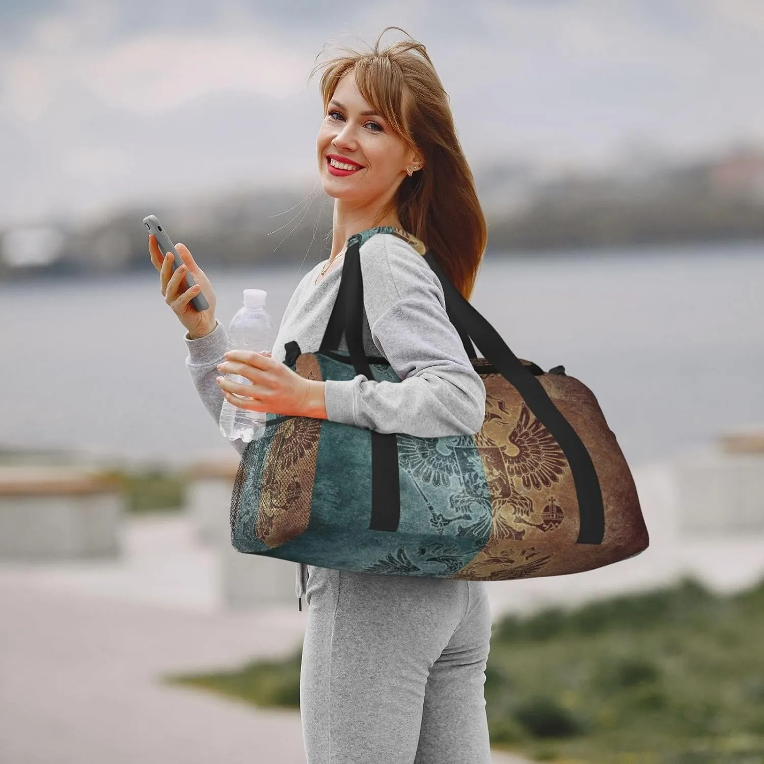Arms Backgrounds Old Travel Duffel Bag Large Foldable Waterproof Overnight Bag For Beach Swim Bags Pool Sports Gym