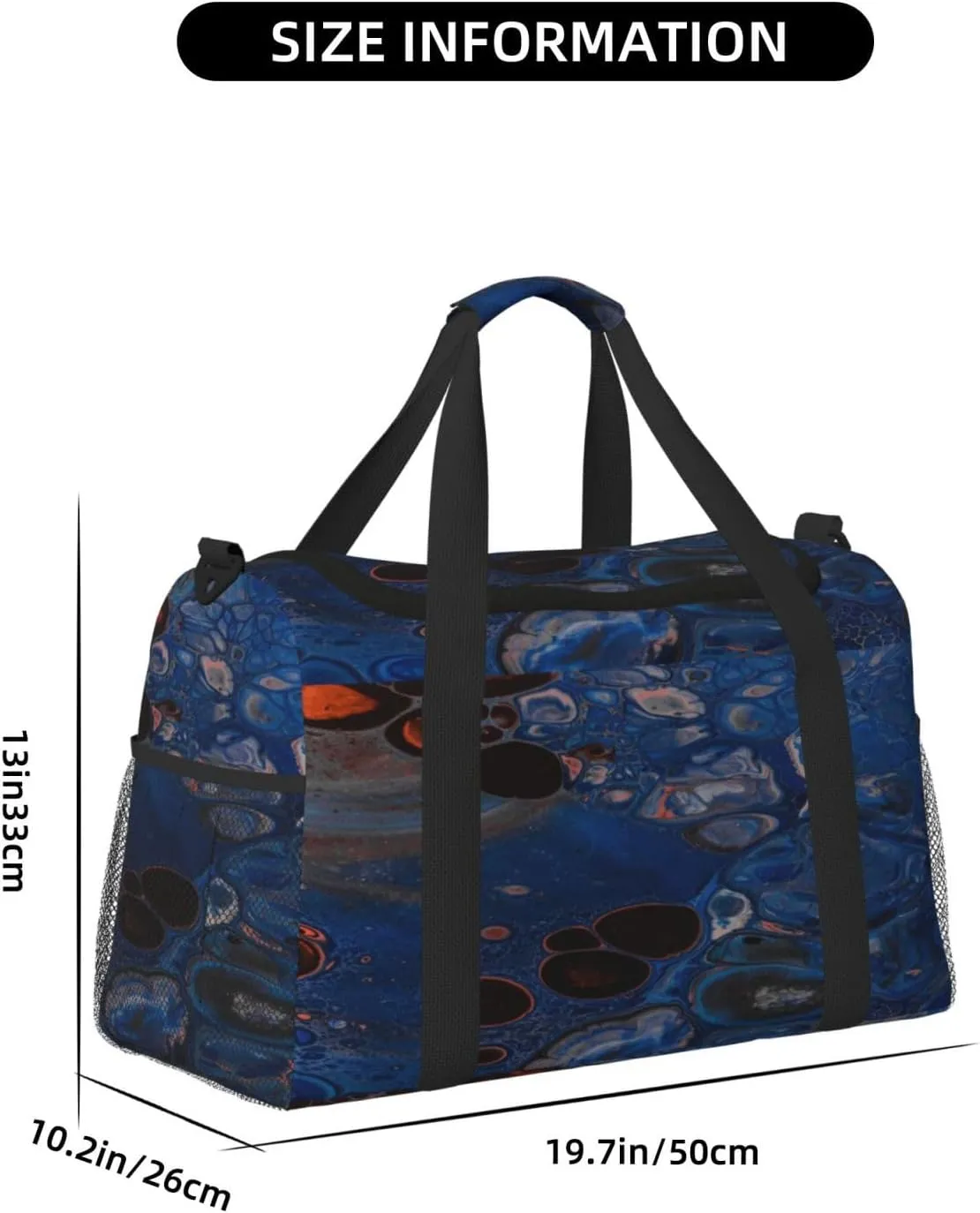 Art Of Fractal Technology Travel Duffel Bag Large Foldable Waterproof Overnight Bag For Beach Swim Bags Pool Sports Gym