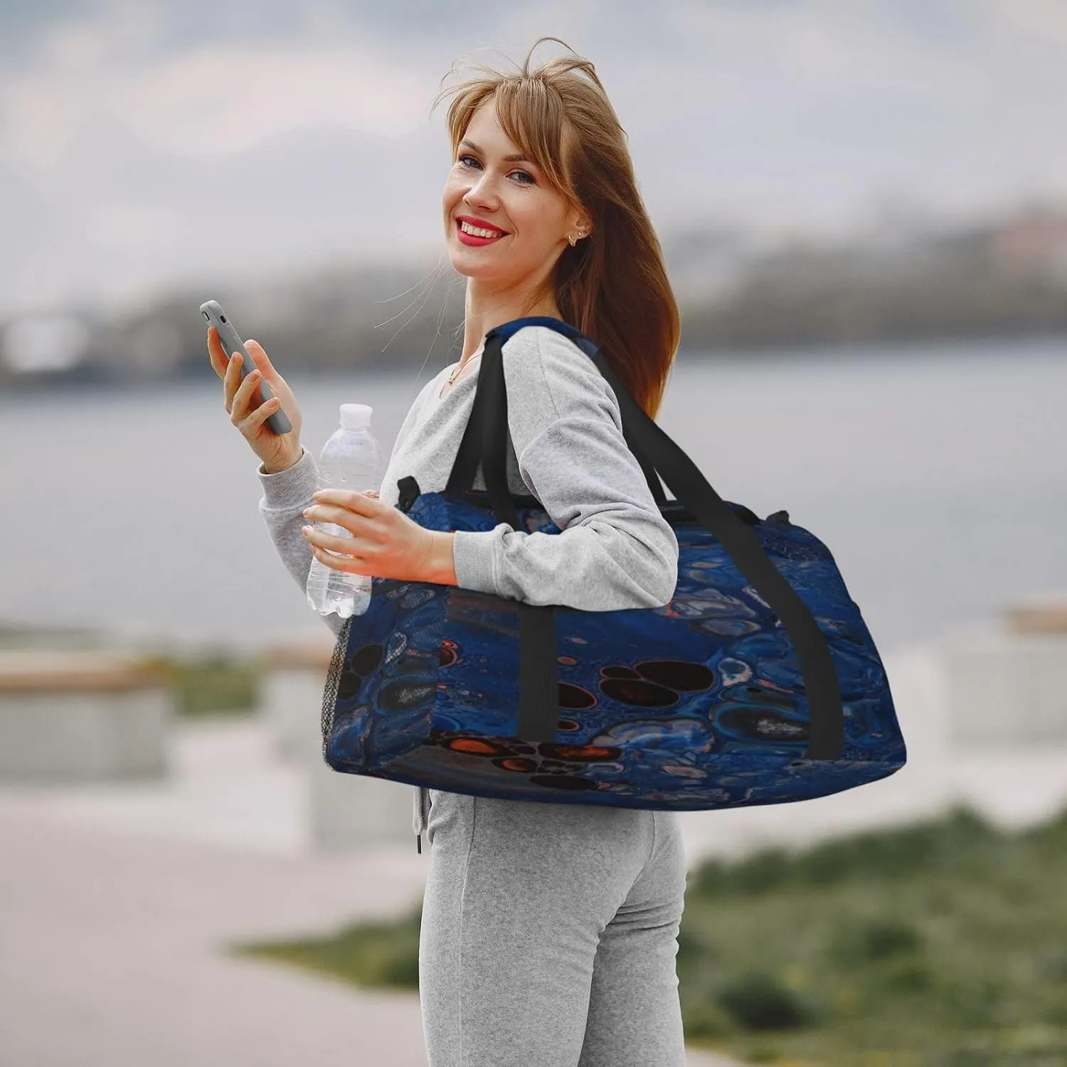 Art Of Fractal Technology Travel Duffel Bag Large Foldable Waterproof Overnight Bag For Beach Swim Bags Pool Sports Gym