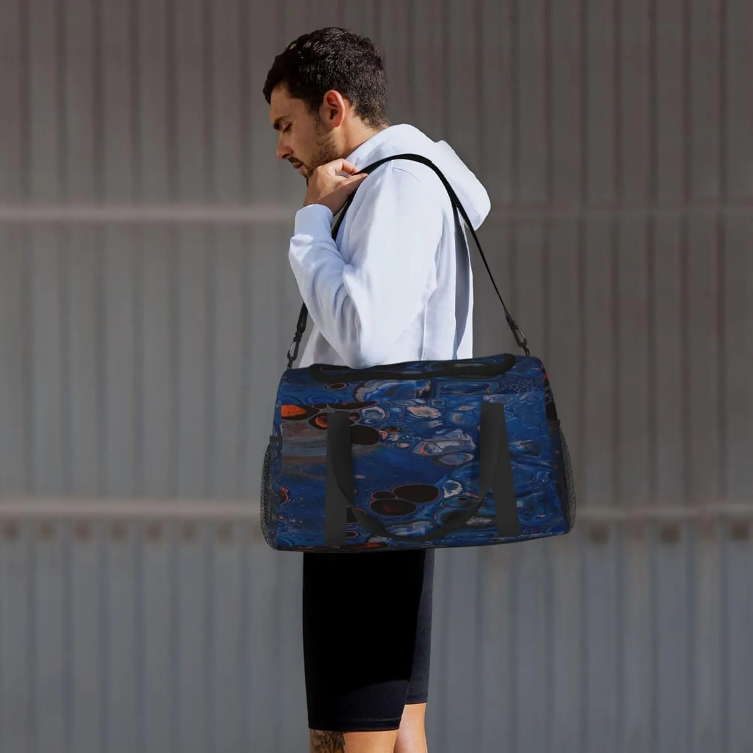 Art Of Fractal Technology Travel Duffel Bag Large Foldable Waterproof Overnight Bag For Beach Swim Bags Pool Sports Gym