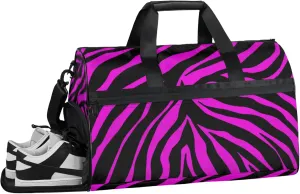 Art Patterns Gym Bag for Men- 43L large Duffle Bag for Travel, Zebra Print Travel Bag with Shoe Compartment-Personal Item Travel Bag Weekender Bags for Women