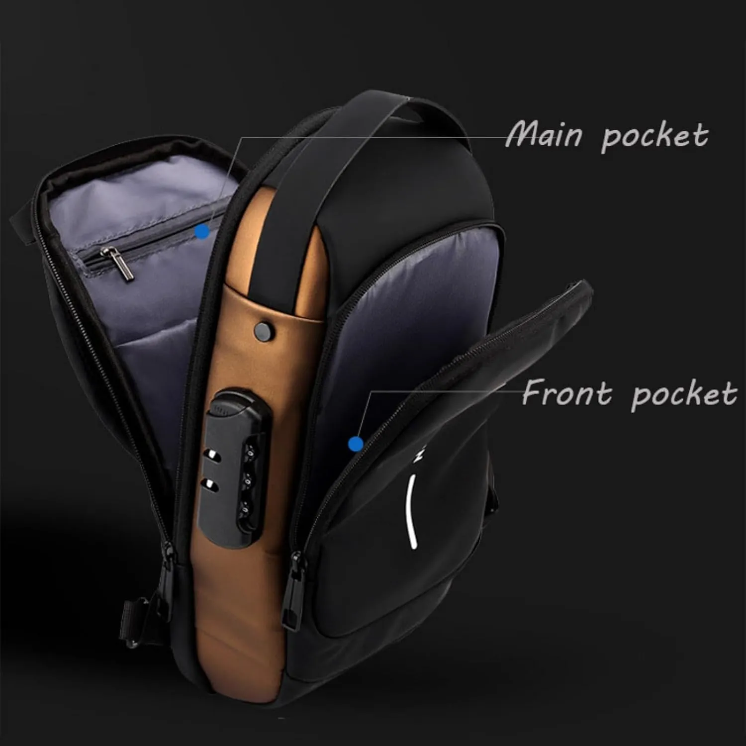 Auricz Sling Bag for Men Women Travel, Leyweio Bags Crossbody Fashion Carbon Fiber Streamline Anti-Theft Sling Bag