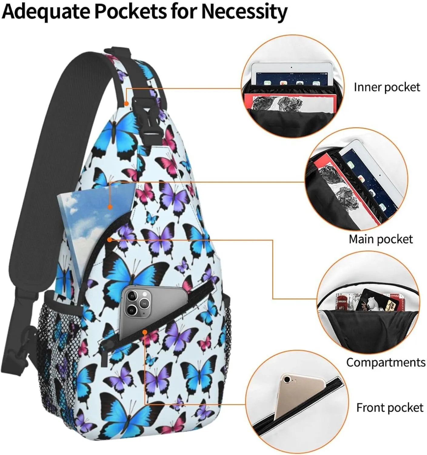 Autism Awareness Mom Crossbody Bag Adjustable Sling Bag Casual Chest Bags Travel Shoulder Backpack