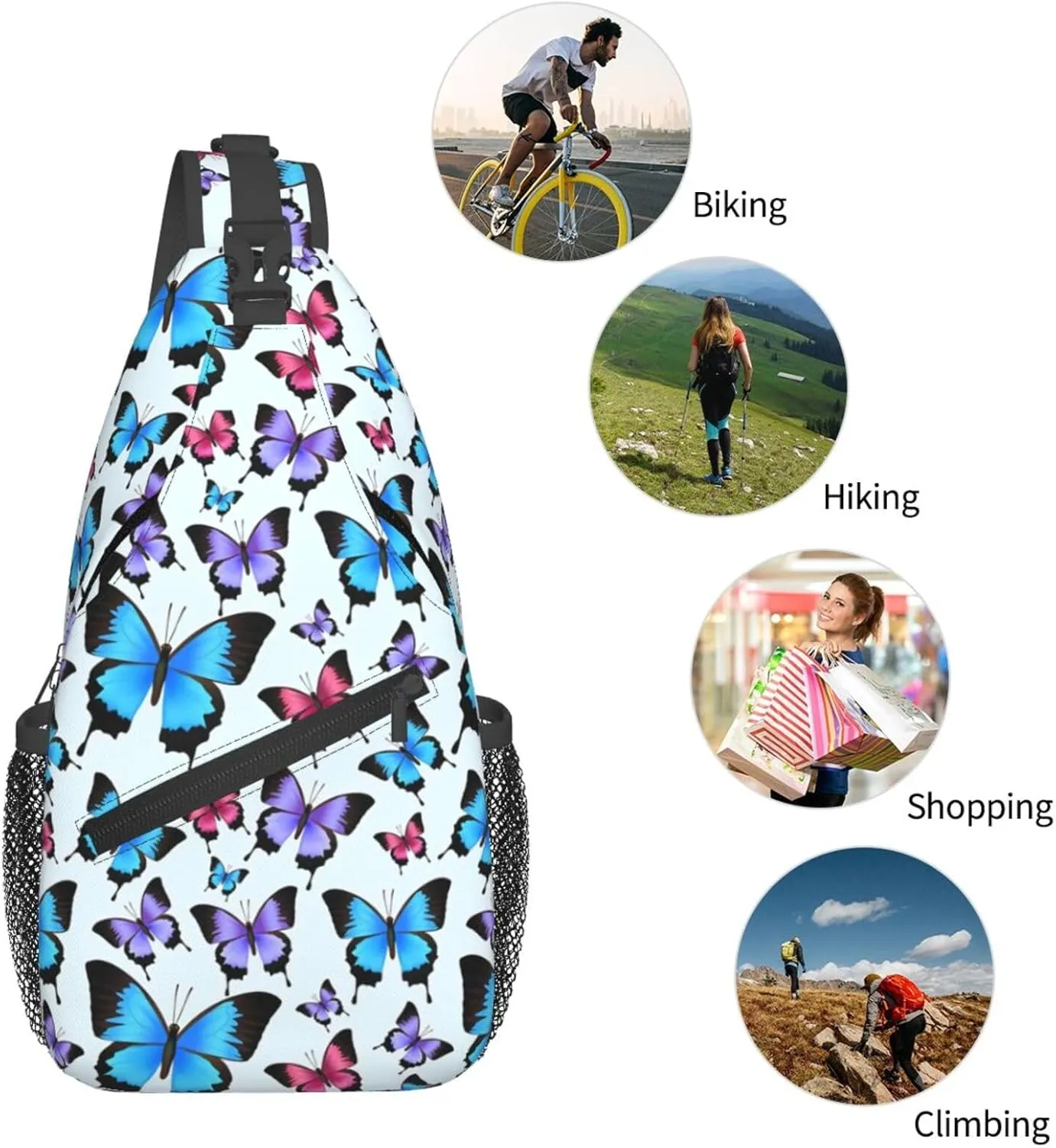 Autism Awareness Mom Crossbody Bag Adjustable Sling Bag Casual Chest Bags Travel Shoulder Backpack