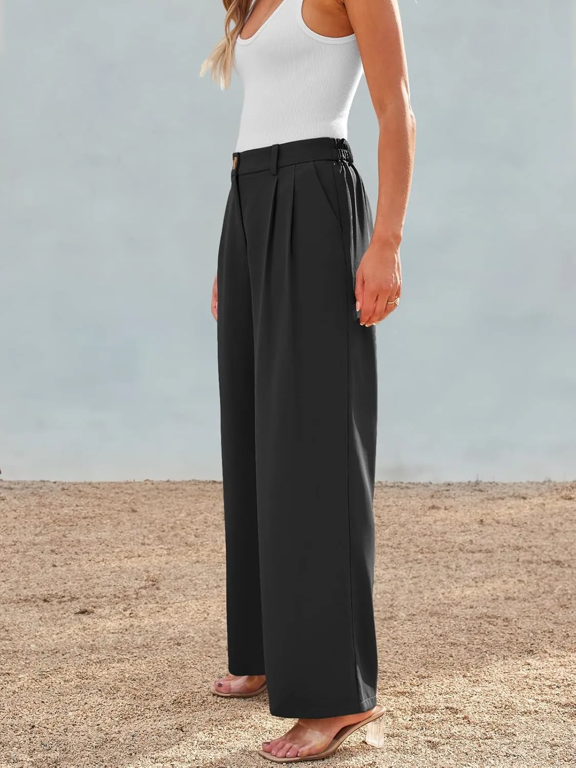 AUTOMET Women Wide Leg Dress Pants High Waisted Loose Fit Business Casual Work Trousers with Pockets 2025