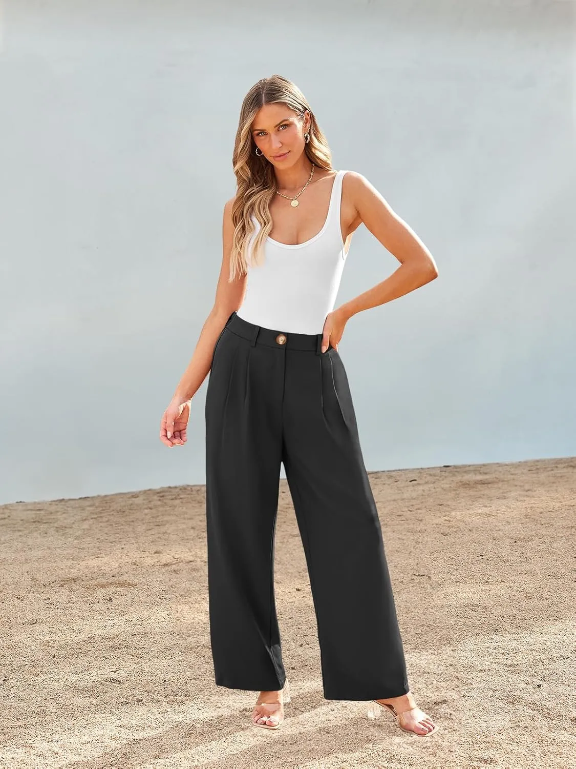 AUTOMET Women Wide Leg Dress Pants High Waisted Loose Fit Business Casual Work Trousers with Pockets 2025