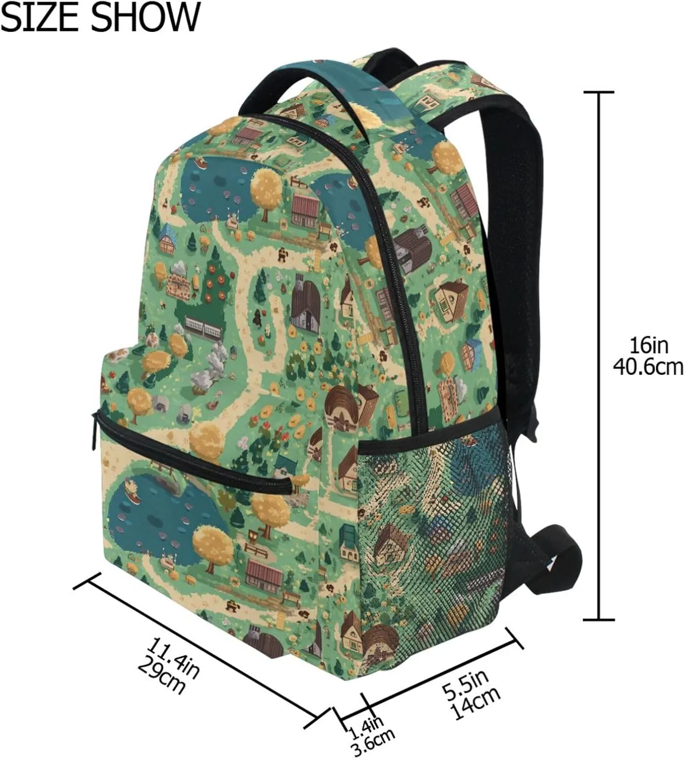 Backpack for Men and Women Fashion Stylish Travel Bags with Chest Strap for College Work Game Map
