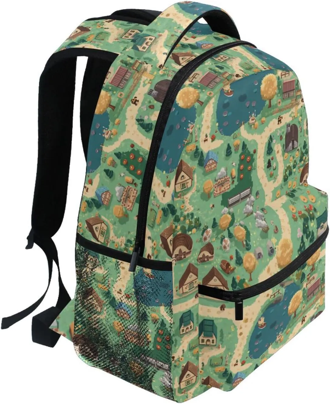 Backpack for Men and Women Fashion Stylish Travel Bags with Chest Strap for College Work Game Map