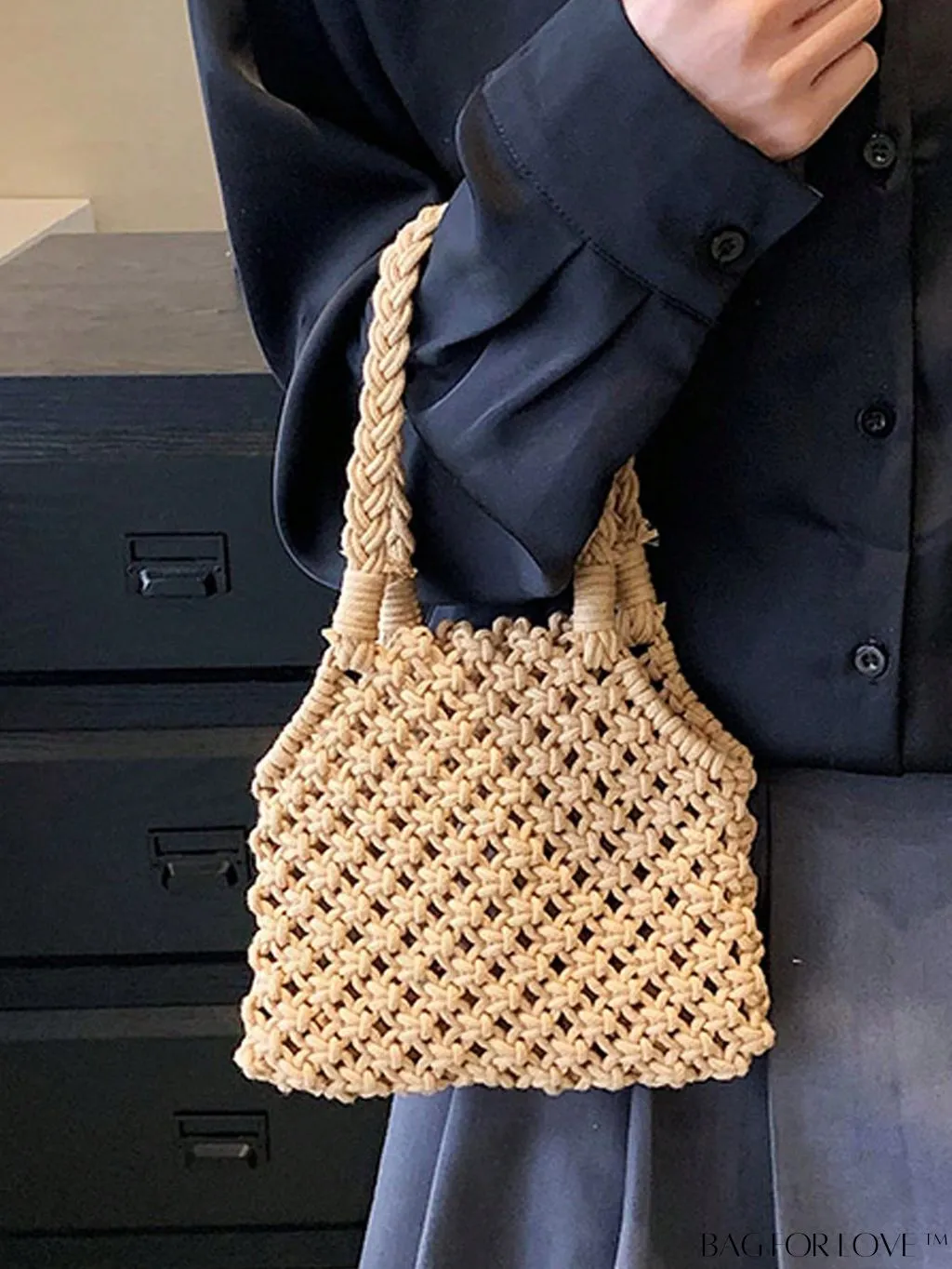 BagForLove - Black Hollow Out Crochet Mini Bag for Stylish Vacations