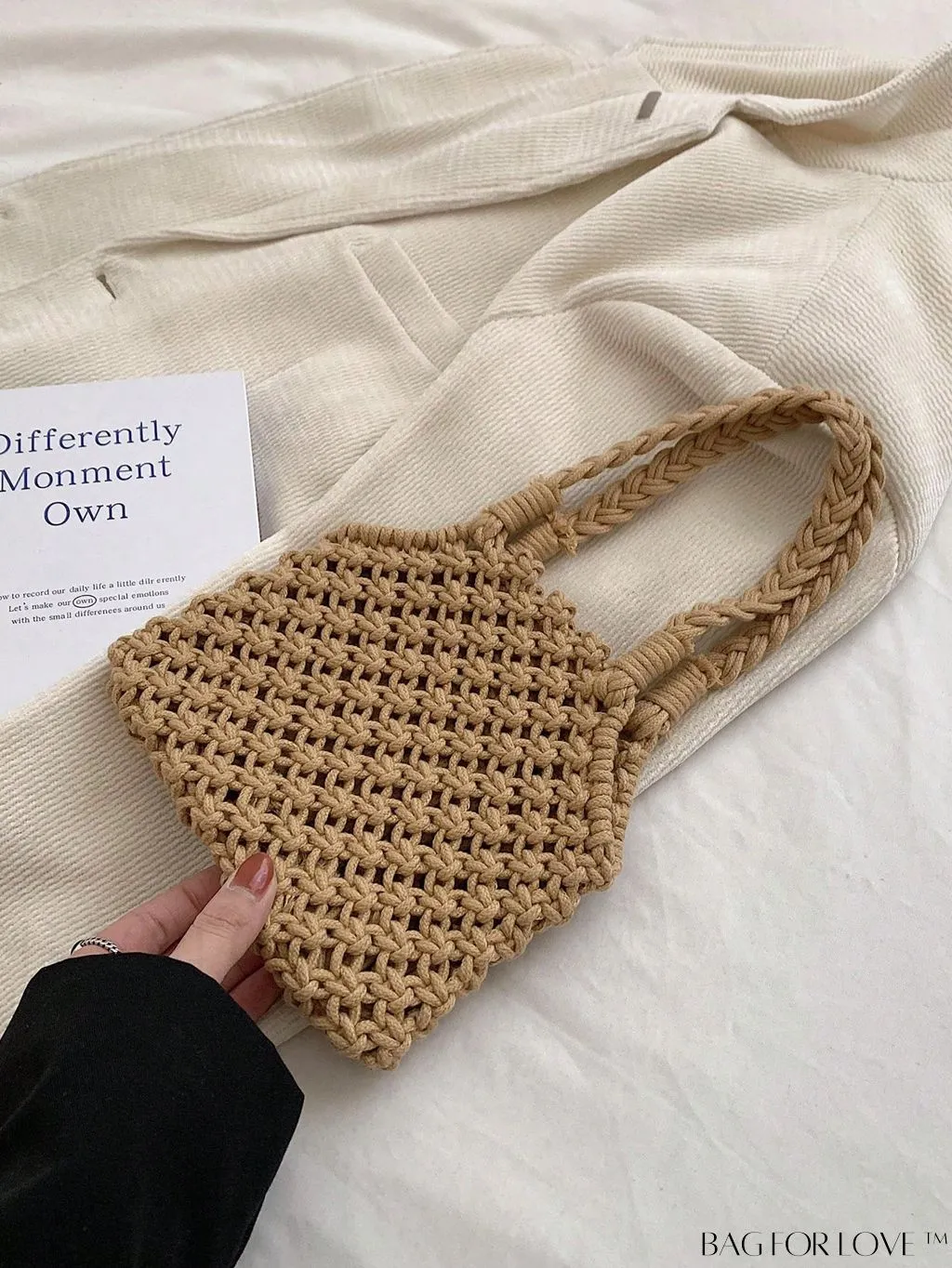 BagForLove - Black Hollow Out Crochet Mini Bag for Stylish Vacations
