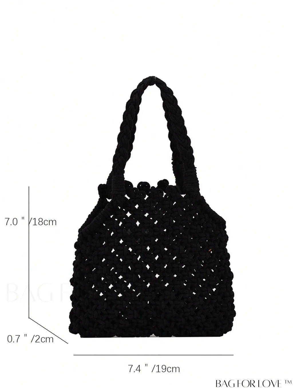 BagForLove - Black Hollow Out Crochet Mini Bag for Stylish Vacations