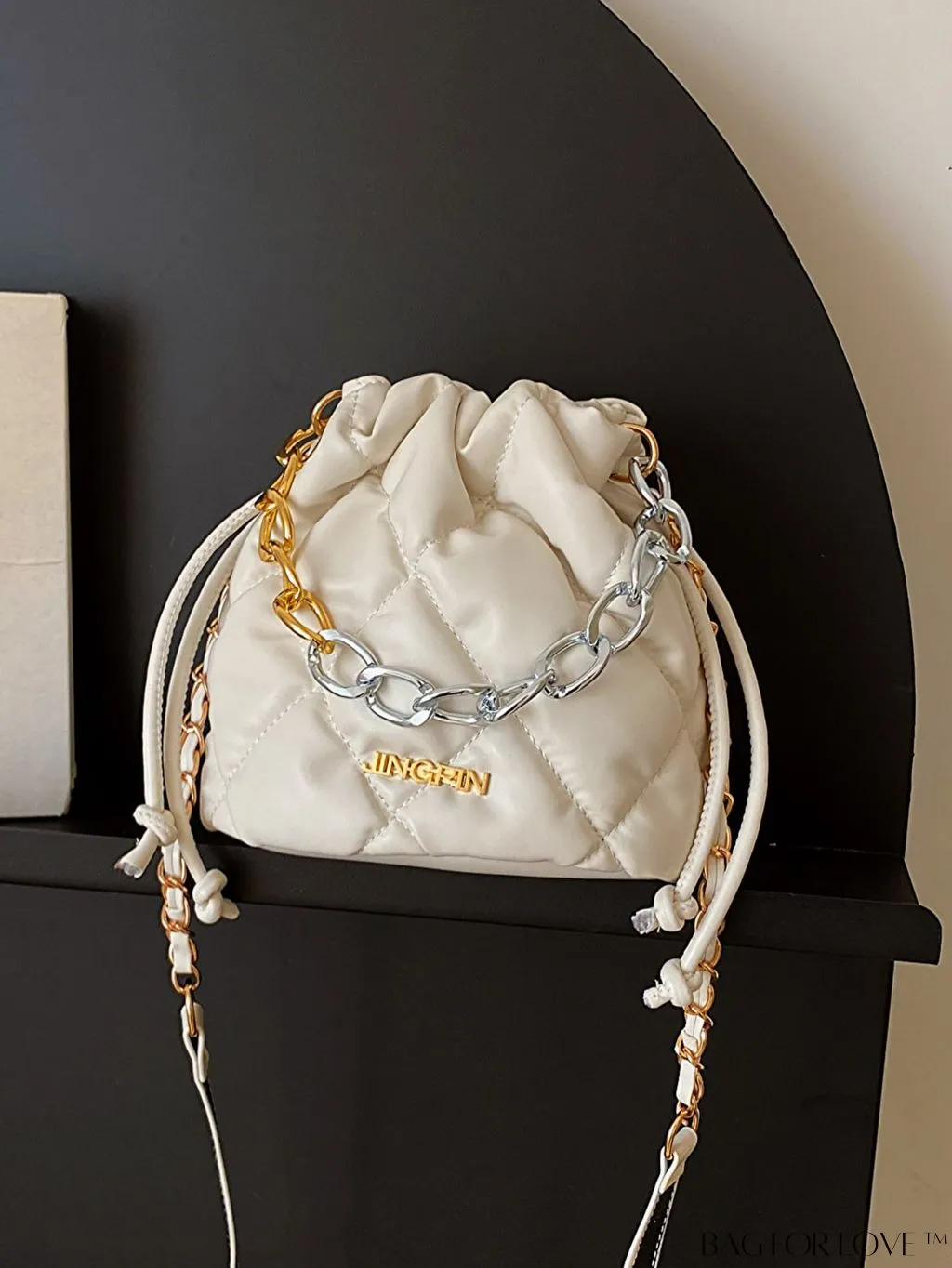 BagForLove - Chic Embroidered Chain Bucket Bag - Stylish Handbag for Women