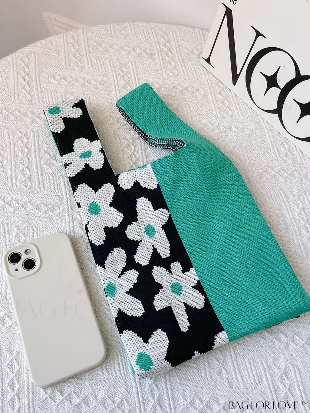 BagForLove - Colorblock Floral Handbag: Lightweight, Stylish Gift for Festivals, Travel, and Everyday Use