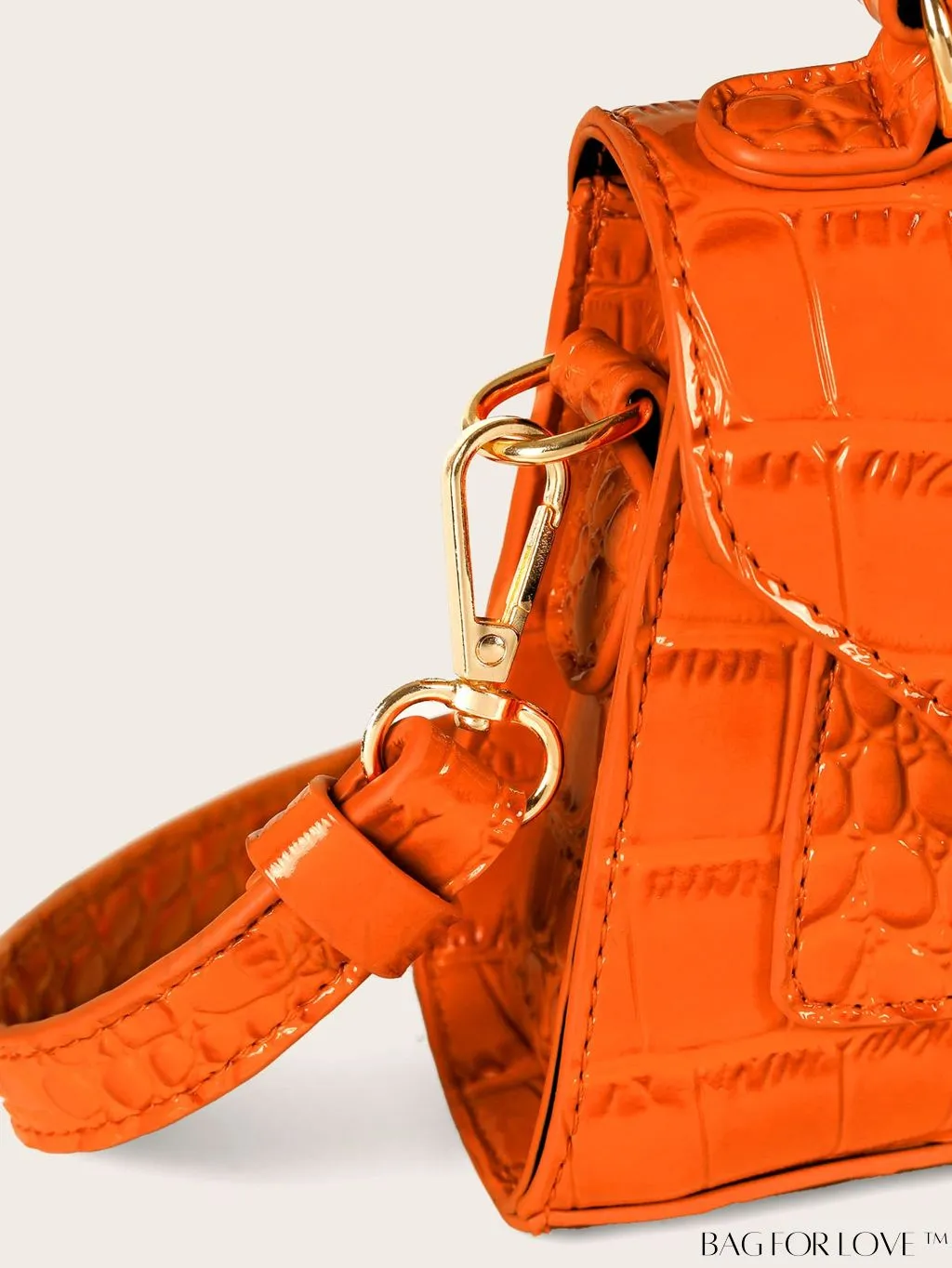 BagForLove - Compact Croc-Embossed Satchel: Stylish and Practical.